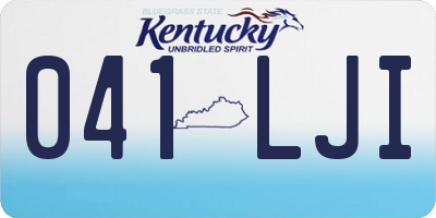 KY license plate 041LJI