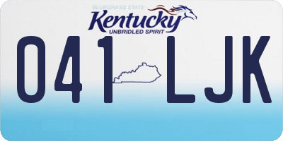KY license plate 041LJK