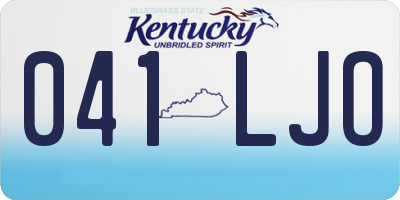 KY license plate 041LJO