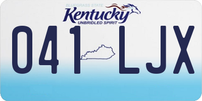 KY license plate 041LJX
