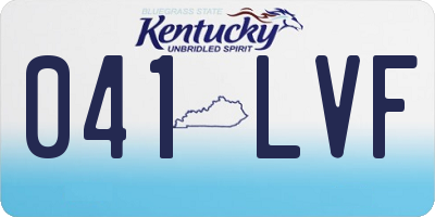 KY license plate 041LVF