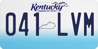 KY license plate 041LVM