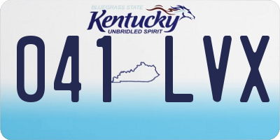 KY license plate 041LVX