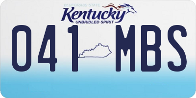 KY license plate 041MBS