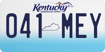 KY license plate 041MEY