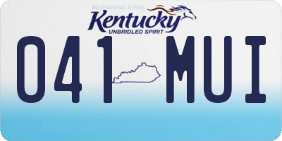KY license plate 041MUI