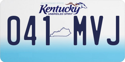 KY license plate 041MVJ