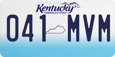 KY license plate 041MVM