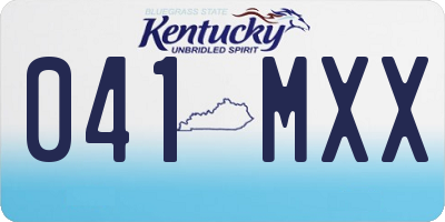 KY license plate 041MXX