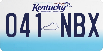 KY license plate 041NBX