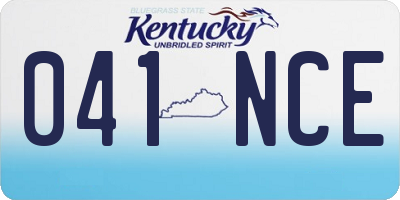 KY license plate 041NCE