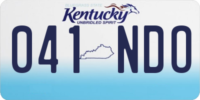 KY license plate 041NDO