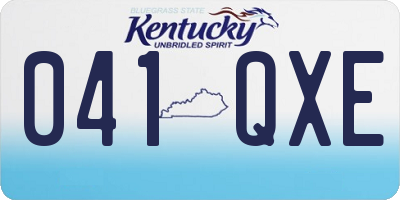 KY license plate 041QXE