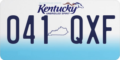 KY license plate 041QXF