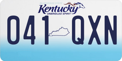 KY license plate 041QXN