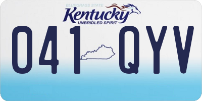 KY license plate 041QYV