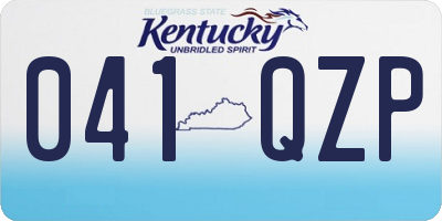 KY license plate 041QZP