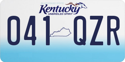 KY license plate 041QZR