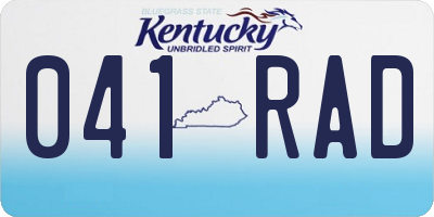 KY license plate 041RAD