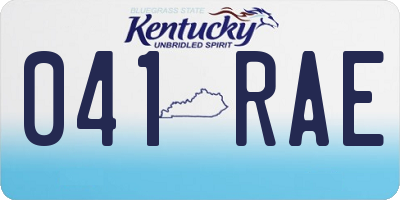 KY license plate 041RAE