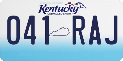KY license plate 041RAJ