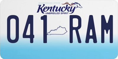 KY license plate 041RAM