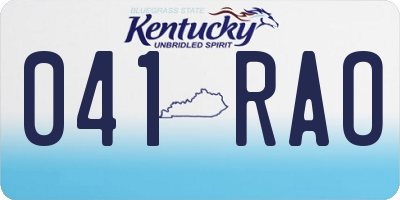 KY license plate 041RAO