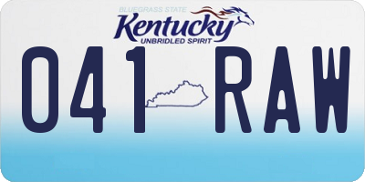 KY license plate 041RAW