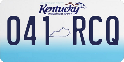 KY license plate 041RCQ