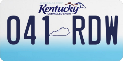 KY license plate 041RDW