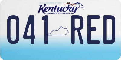 KY license plate 041RED
