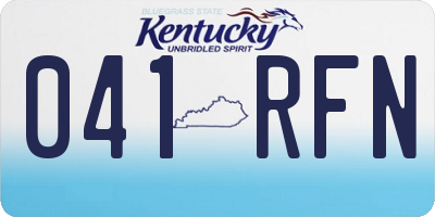 KY license plate 041RFN