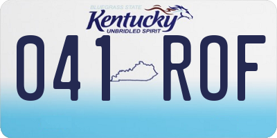 KY license plate 041ROF