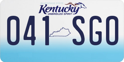 KY license plate 041SGO