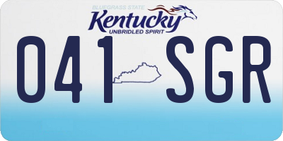 KY license plate 041SGR