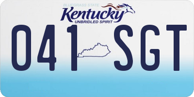 KY license plate 041SGT