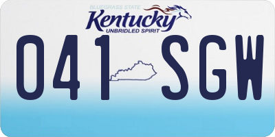 KY license plate 041SGW