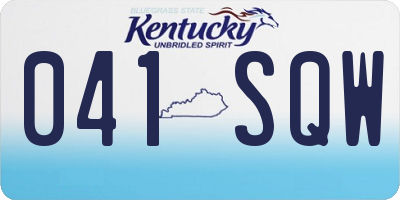 KY license plate 041SQW