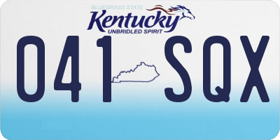 KY license plate 041SQX