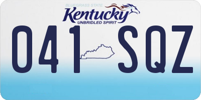 KY license plate 041SQZ