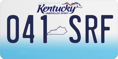 KY license plate 041SRF