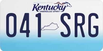 KY license plate 041SRG