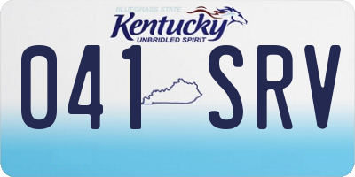 KY license plate 041SRV