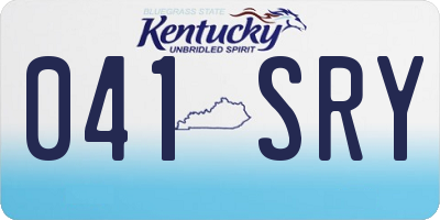 KY license plate 041SRY
