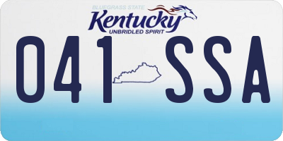 KY license plate 041SSA
