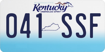 KY license plate 041SSF