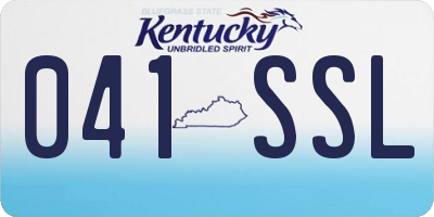 KY license plate 041SSL