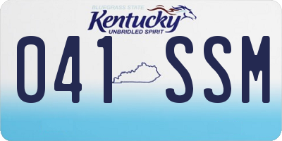 KY license plate 041SSM