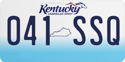 KY license plate 041SSQ