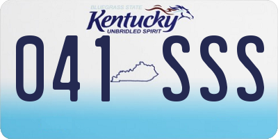 KY license plate 041SSS